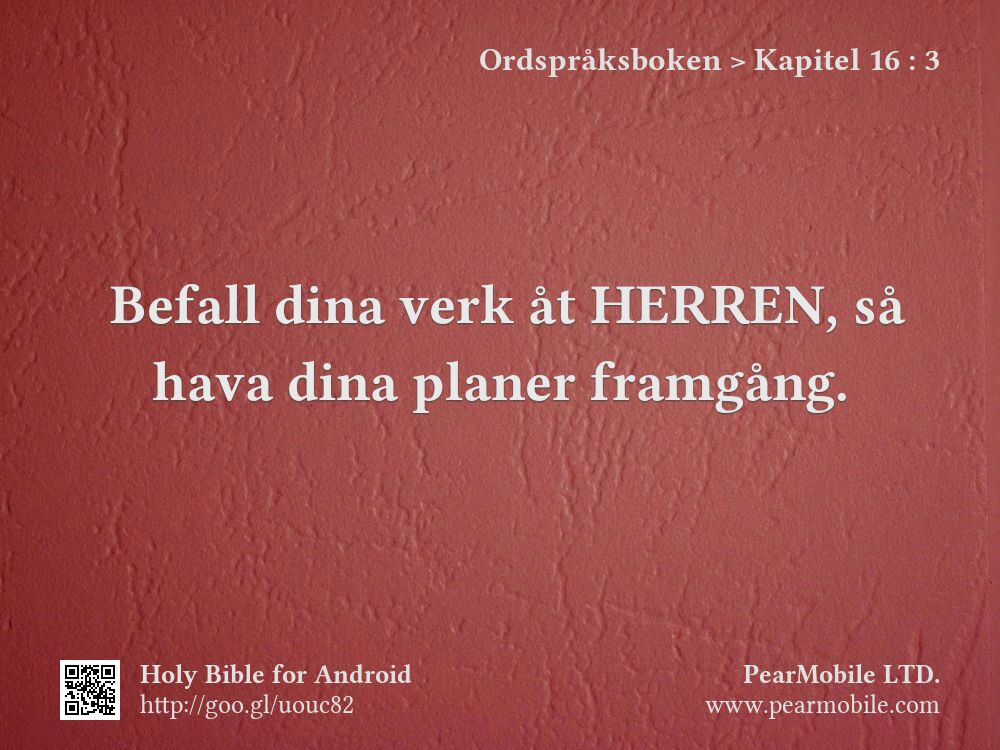Ordspråksboken, Kapitel 16:3